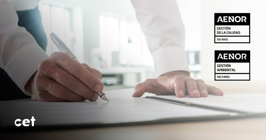 Certificados por AENOR en las normas ISO 9001 e ISO 14001